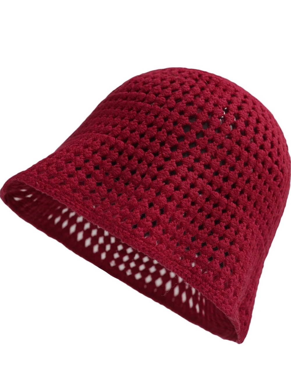 Crochet Bucket Hat - Deep Red Women’s Summer Accessory